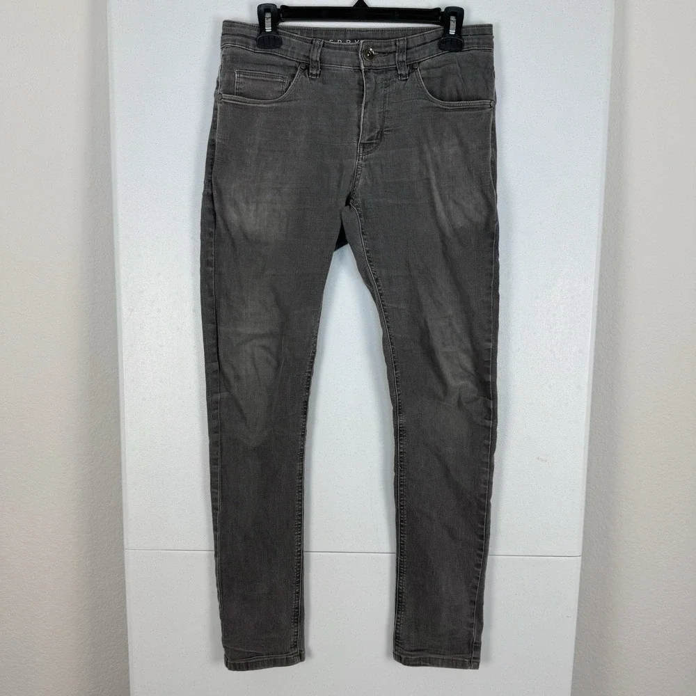 Perry Ellis Skinny Fit Stretch Jeans Men's 30x30 Gray Cotton Blend Low Rise